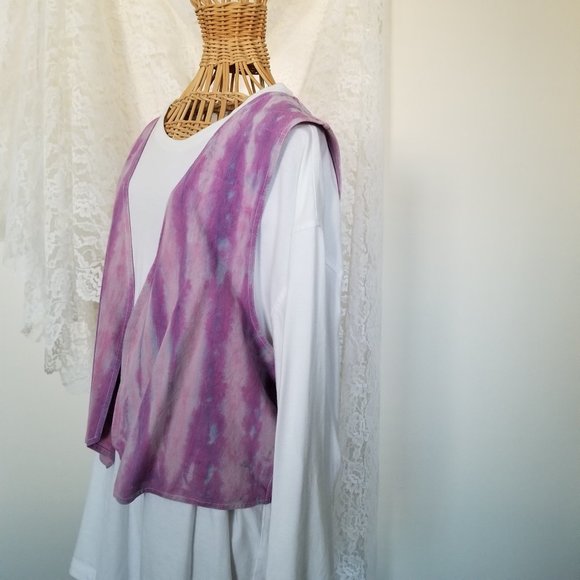 Vintage Tie Dye Purple & Pink Vest - Picture 4 of 15